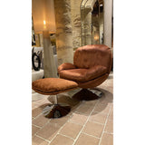 Fauteuil+ repose pied IZOP velours Fox