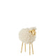 MOUTON METAL BLANC OR S 18x13x25cm