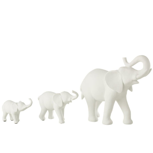 ELEPHANT RANG 3 BLANC 38x13.5x31.5cm