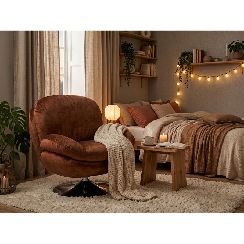 Fauteuil IZOP velours Fox