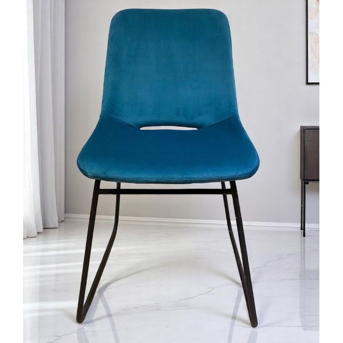 Chaise BUBBLE Velours Canard 48x52xH87cm