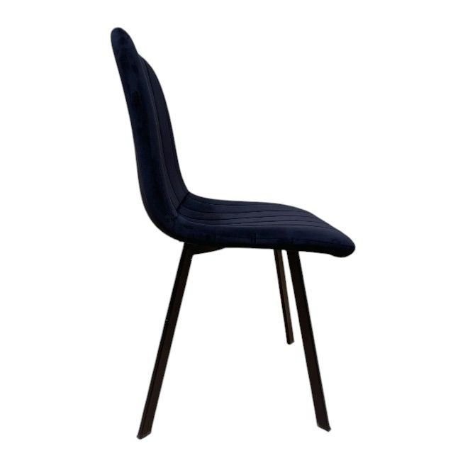 Chaise THER Velours Bleu/Noir 45x50xH87cm