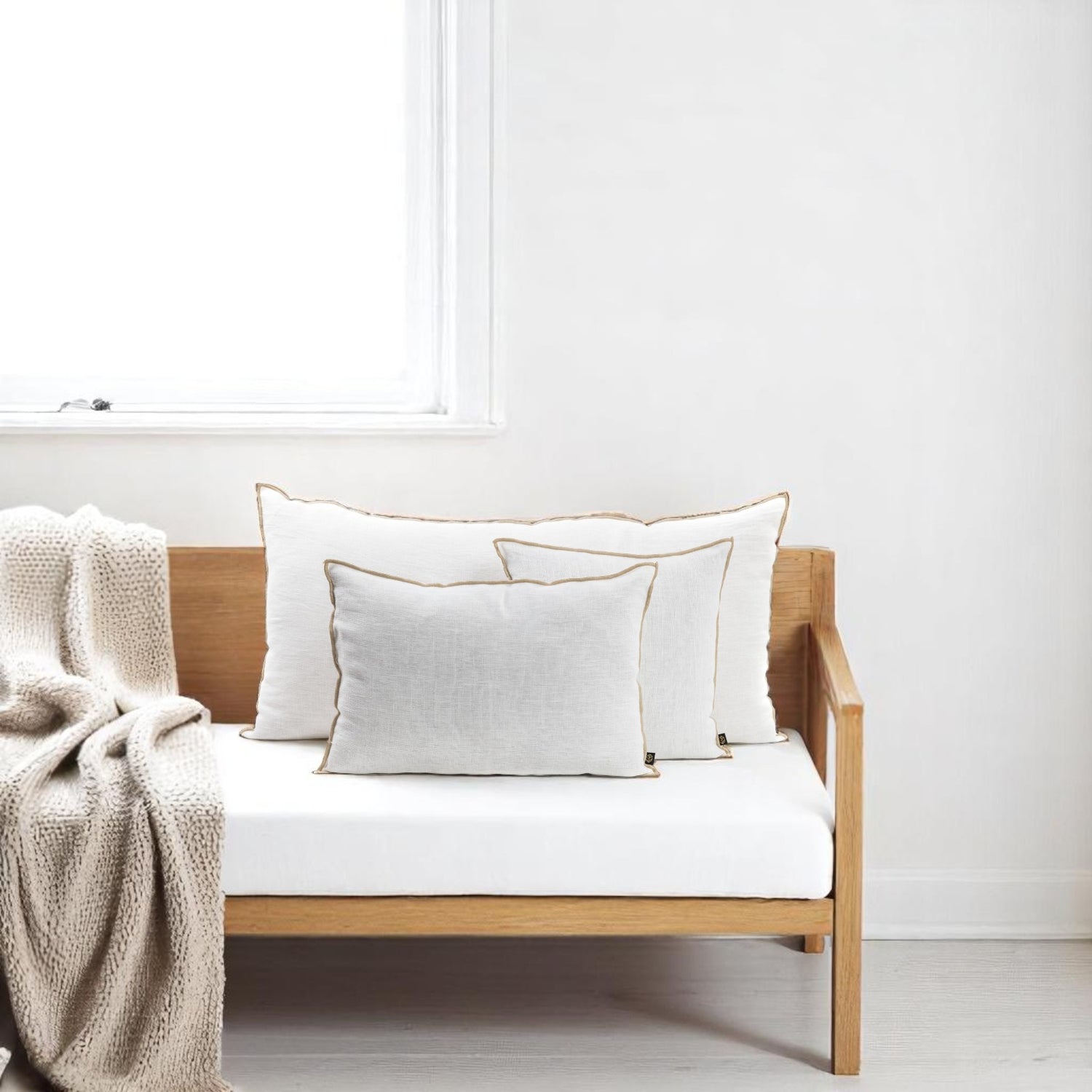 Housse de coussin CHENNAI BLANC 45X45cm