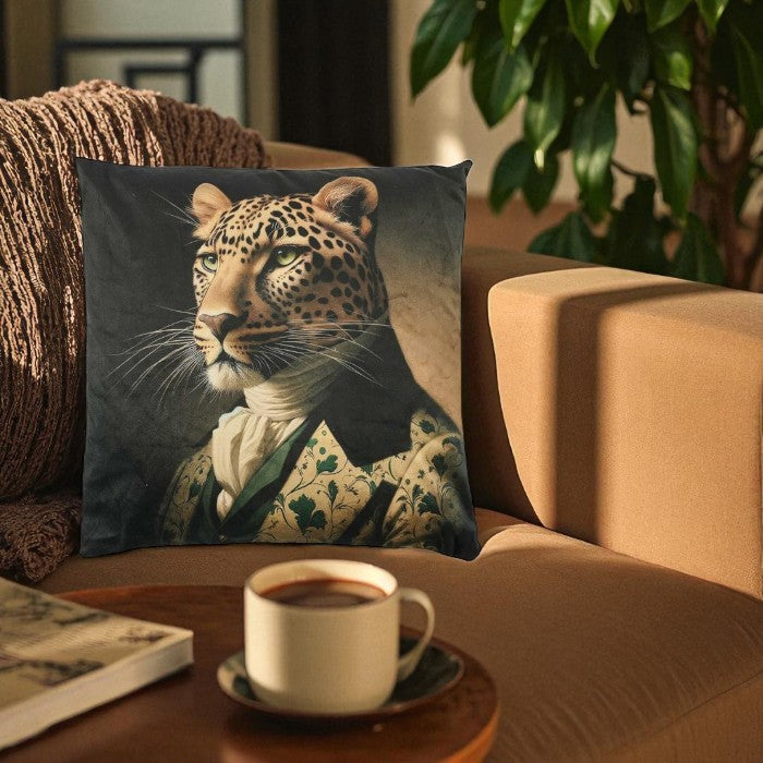 Coussin Guépard façon portrait 45x45 cm