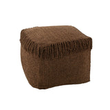 POUF CARRÉ TISSE +FRANGES 60x60x35cm