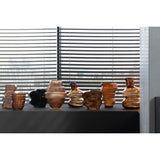 VASE TORNADO VERRE MARRON 16x16x17cm