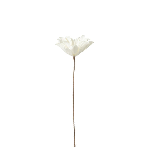 FLEUR FEUILLE 1 TETE EVA BLANC (28x28x71cm)