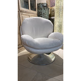 Fauteuil+ repose pied IZOP chenille Craie