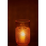 VASE MOTIF VERRE ORANGE 11.5x11.5x22.5cm