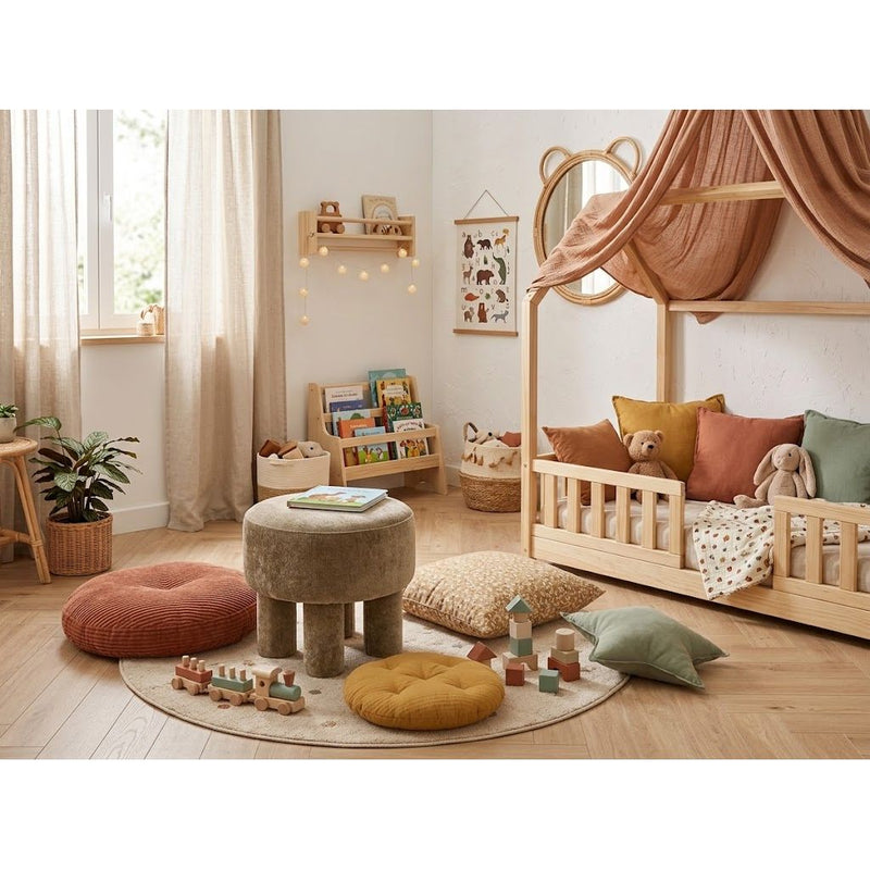 Pouf BORLANO Taupe Ø43h42cm