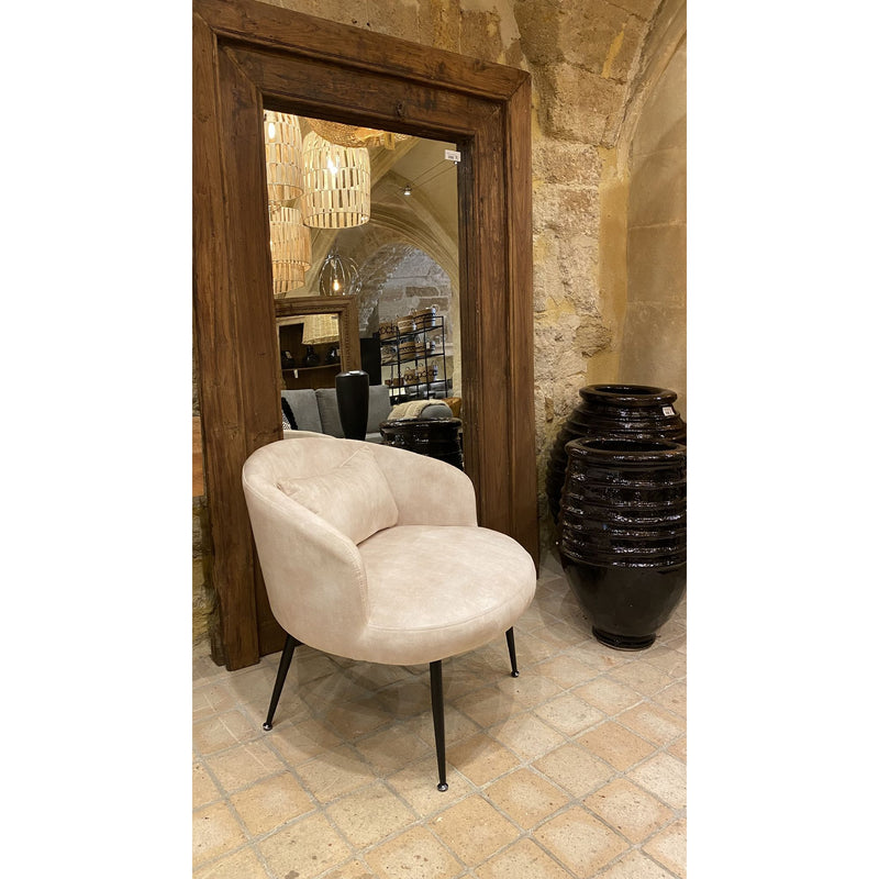 Fauteuil GUSTAVE velours Sable 72x73xH66cm