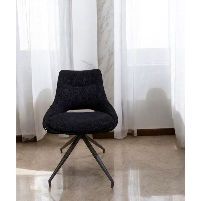 Chaise STORY Black bouclette 52x60xH85.5cm