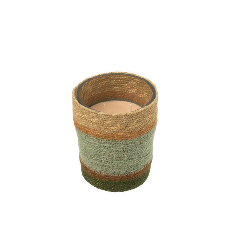 BOUGIE PARFUMEE BEIGE/BLEU 12.5x12.5x15.5cm