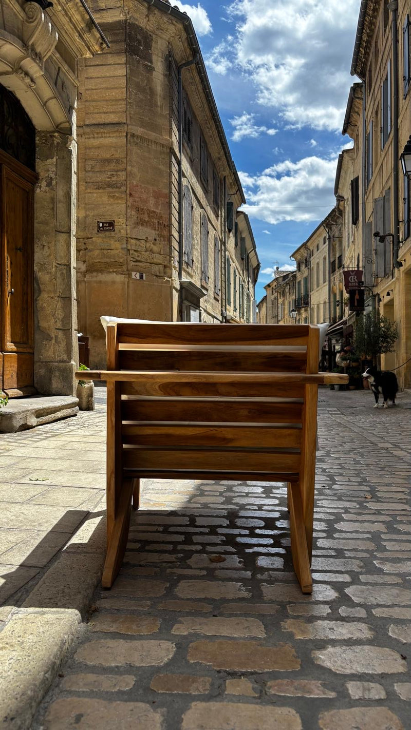 Fauteuil d'extérieur LOUANE Teck 79x84xH84cm