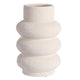 Vase en grès blanc cylindrique 3 boudins Ø19xH30 cm