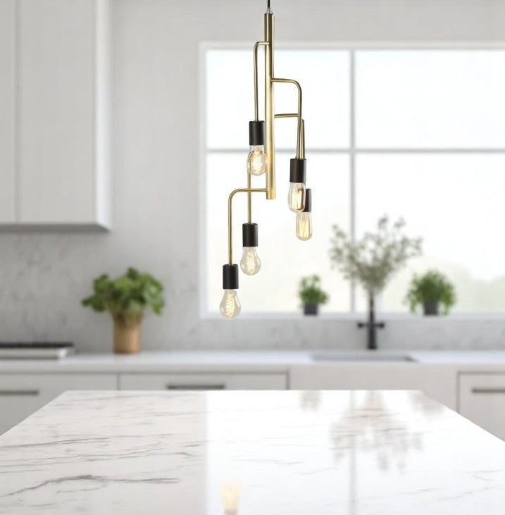 Lustre IGMAR 5 Lampes E27 ATHEZZA Ø23xH12cm