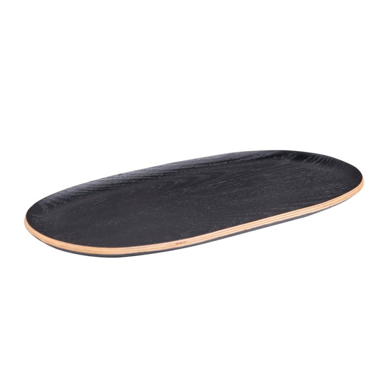 Plateau OVALE Noir 31x15xH2cm