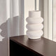 Vase en grès coloris sable cylindrique 3 boudins Ø19xH30 cm