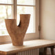 Vase en terre cuite 2 ouvertures coloris ocre 31x11.5xH34 cm
