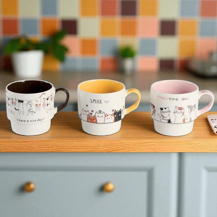 Set de 3 mugs empilables