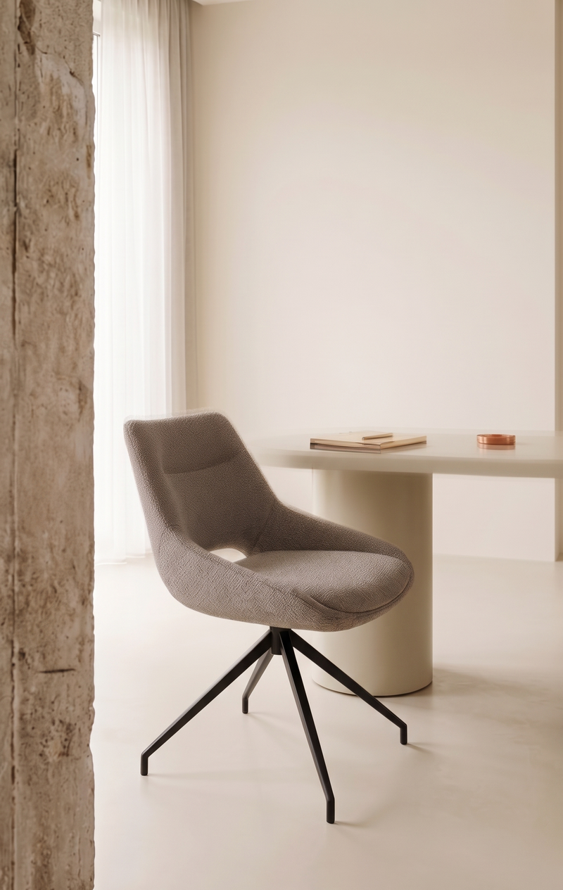 Chaise STORY Sable bouclette 52x60xH85.5cm