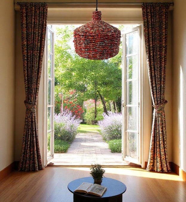 Suspension NEWSPAPER Fimo Ø39xH22cm