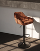 Tabouret de bar SOMAN velours Fox 51x51xH107cm