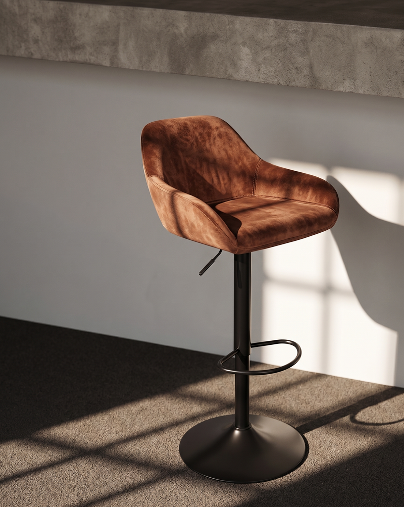 Tabouret de bar SOMAN velours Fox 51x51xH107cm