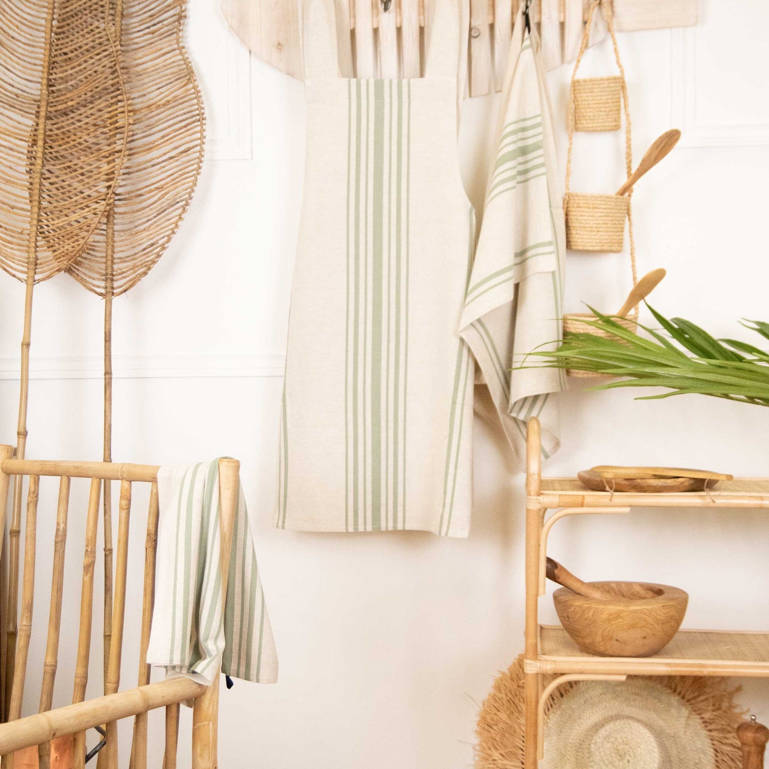 TABLIER JAPONNAIS PROPRIANO OIL GREEN