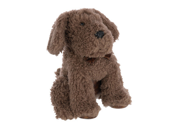 CALE-PORTE CHIEN MARRON Ø20xH30 cm