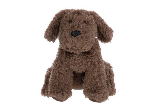 CALE-PORTE CHIEN MARRON Ø20xH30 cm