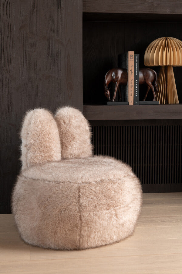 TABOURET FOURRURE  BUNNY TAUPE 58x45xH56 cm