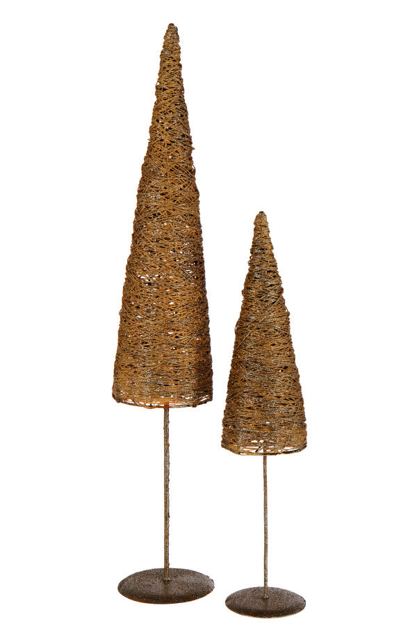 SAPIN NOEL MET/PAP DORÉ S Ø13xH58 cm