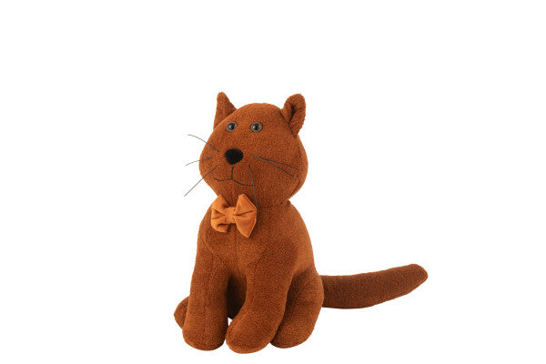 CALE-PORTE CHAT COGNAC  36x16xH27 cm