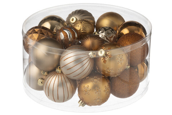 30 Boules de Noël en Plastique Marron Ø31x16 cm