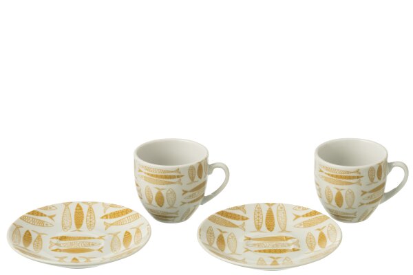 6 Tasses POISSON Céramique 5.1x3x5.5cm