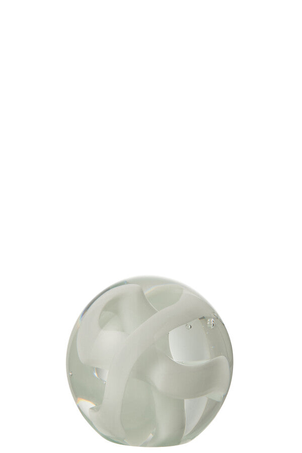 PRESSE-PAP EN VERRE BLANC S Ø8xH8 cm
