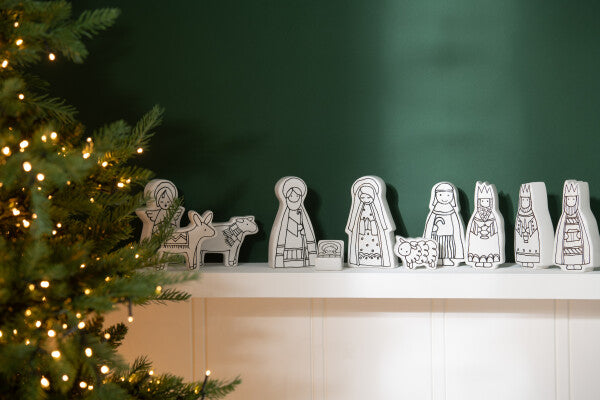 CRECHE 11PCS BLANC/NOIR  5x2xH9 cm
