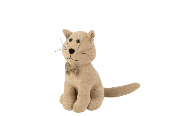 CALE-PORTE CHAT BEIGE 36x16x27cm