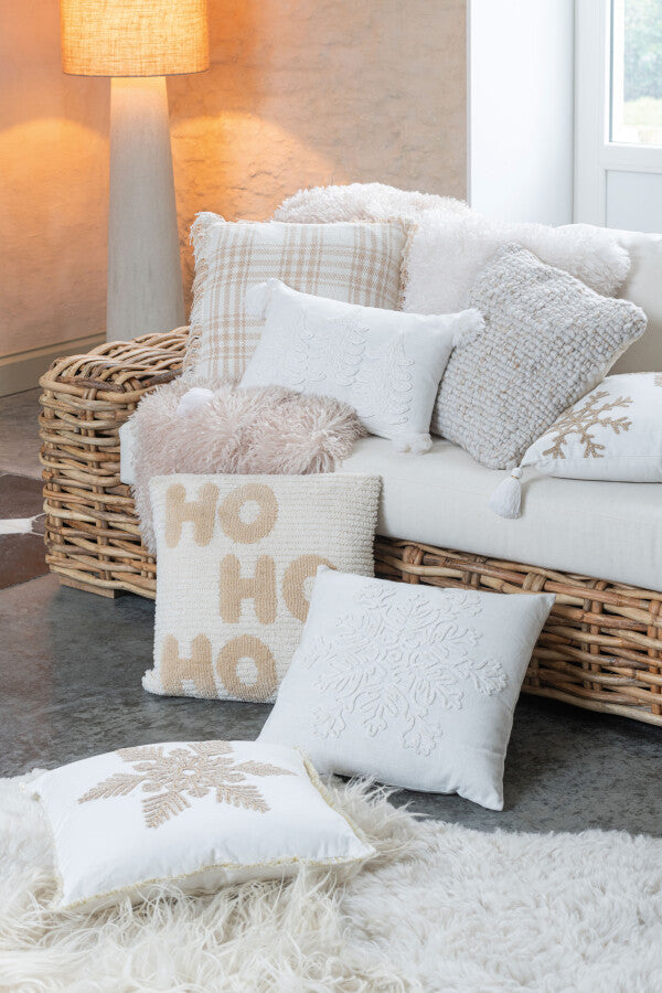 COUSSIN FLOCON COTON BLANC 45x45 cm