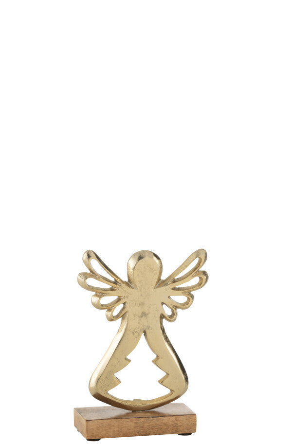 ANGE SUR PIED ALU OR 12.5x5xH16.5 cm