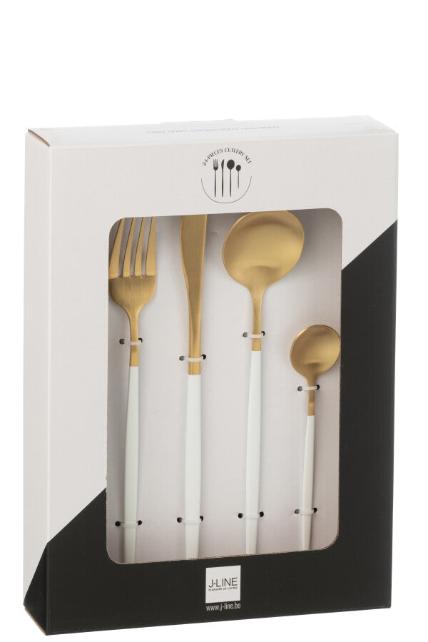 24PCS INOX MT OR/BLANC 27x16x6 cm