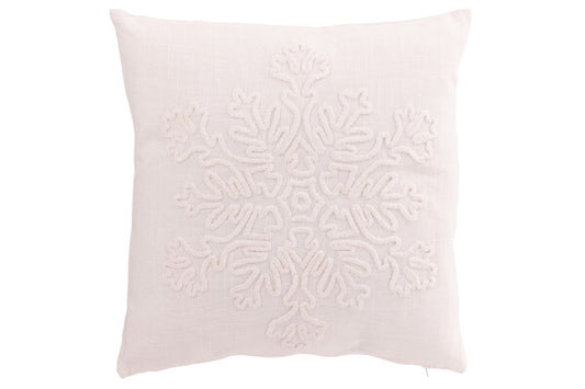 COUSSIN FLOCON COTON BLANC 45x45 cm