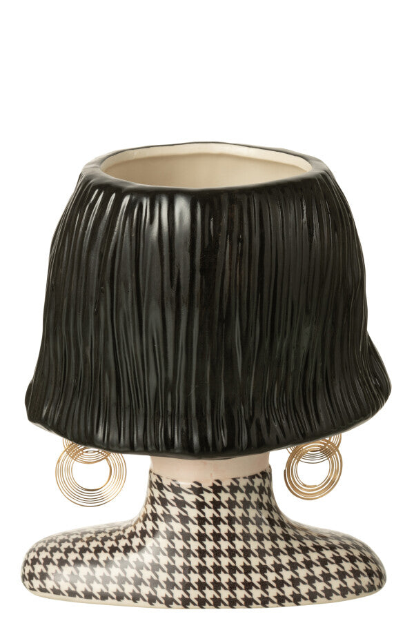 VASE PIED-POULE MARGO CÉRA 19x13.5xH22.3 cm