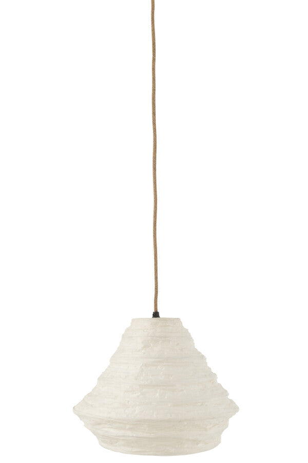 SUSPENSION NID RAFFIA BLANC Ø35xH28 cm