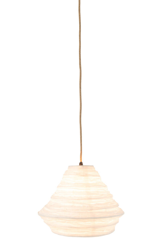 SUSPENSION NID RAFFIA BLANC Ø35xH28 cm