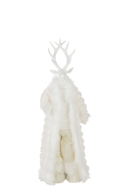 CERF MANTEAU BLANC 26x15xH76 cm