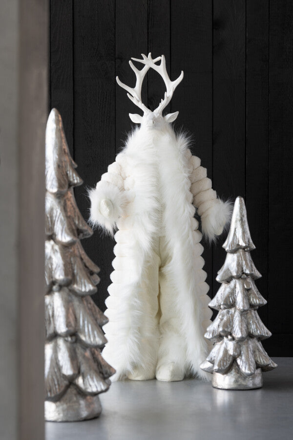 CERF MANTEAU BLANC 26x15xH76 cm