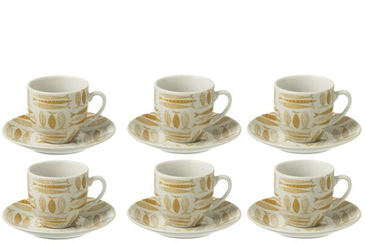 6 Tasses POISSON Céramique 5.1x3x5.5cm