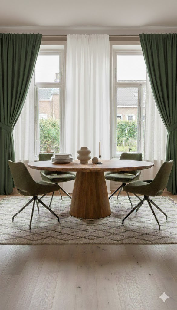 TABLE REPAS RONDE  ATLANTY accacia Ø130xH76 cm